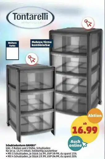 PENNY Schubladenturm Bambu Tontarelli Angebot