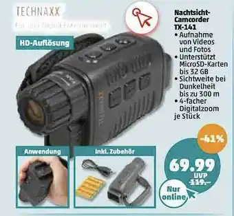 PENNY Technaxx Nachtsicht-camcorder Tx-141 Angebot