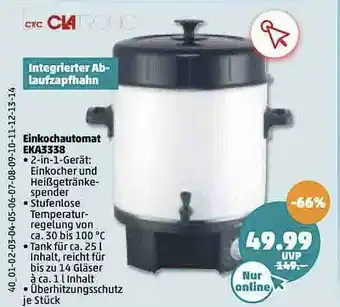 PENNY Clatronic Einkochautomat Eka3338 Angebot