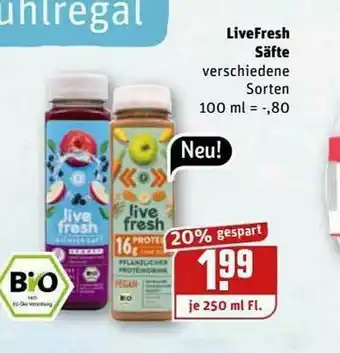 REWE Livefresh Säfte Angebot