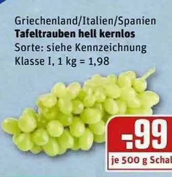 REWE Tafeltrauben Hell Kernlos Angebot