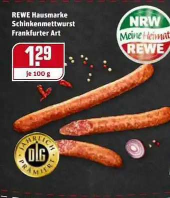 REWE Rewe Hausmarke Schinkenmettwurst Frankfurter Art Angebot