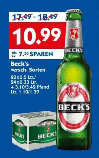 Hol'ab Getränkemarkt Beck's 20 x 0.5 L / 24x0,33L Angebot