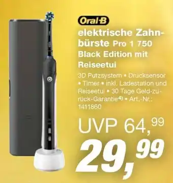 EP Oral-B elektrische Zahn-bürste Pro 1 750 Black Edition mit Reiseetui Angebot