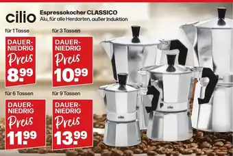 Handelshof cilio Espressokocher CLASSICO Alu, für alle Herdarten, außer Induktion für 1 Tasse Angebot