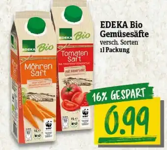 nah & gut Edeka Bio Gemüsesäfte 1L Angebot