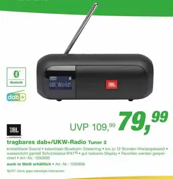 EP JBL tragbares dab+/UKW-Radio Tuner 2 Angebot