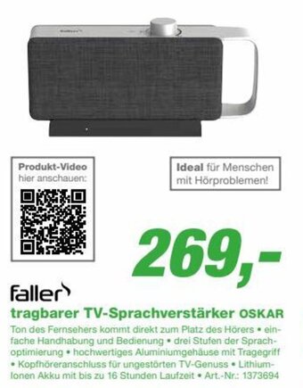 EP faller tragbarer TV-Sprachverstärker OSKAR Angebot