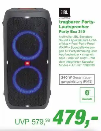 EP JBL tragbarer Party-Lautsprecher Party Box 310 Angebot