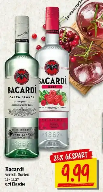 nah & gut Bacardi 0,7L Angebot