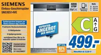 Expert Bening SIEMENS Einbau-Geschirrspüler SN53ES14VE Angebot