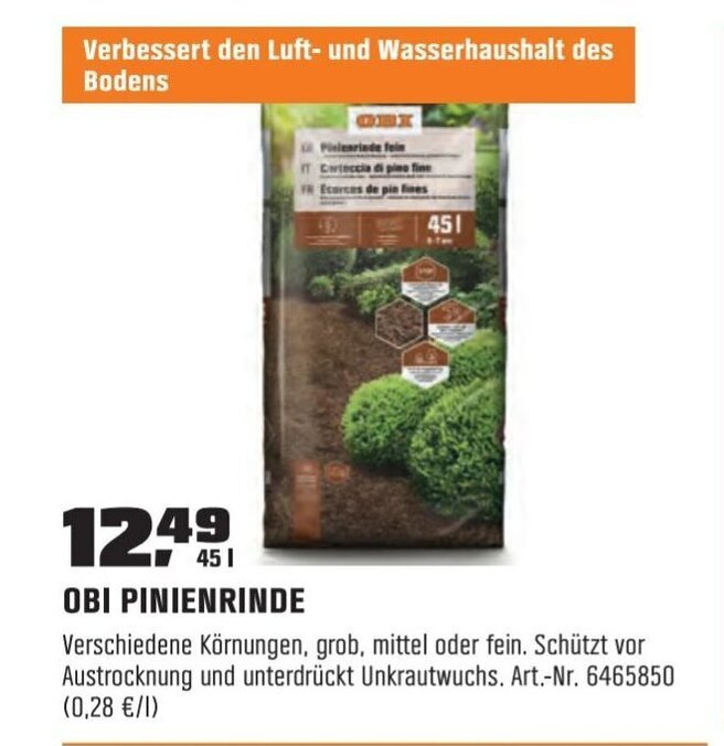 OBI PINIENRINDE 45L Angebot bei OBI