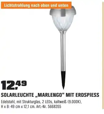 OBI SOLARLEUCHTE ,,MARLENGO" MIT ERDSPIESS Angebot