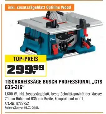 OBI BOSCH PROFESSIONAL TISCHKREISSÄGE „GTS 635-216" Angebot