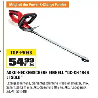 OBI EINHELL AKKU-HECKENSCHERE "GC-CH 1846 LI SOLO" Angebot