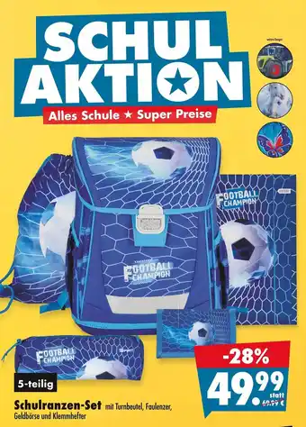 Mäc Geiz Schulranzen-Set mit Turnbeutel, Faulenzer, Geldbörse und Klemmhefter Angebot