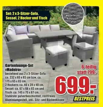 B1 Discount Baumarkt Gartenlounge Set ,,Madeira" Angebot