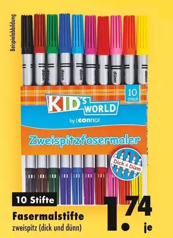 Mäc Geiz Kid's World Fasermalstifte zweispitz (dick und dünn) 10 Stifte Angebot
