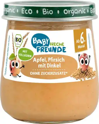 dm drogerie Freche freunde frucht und getreide  apfel, pfirsich mit dinkel ab dem 6.monat Angebot