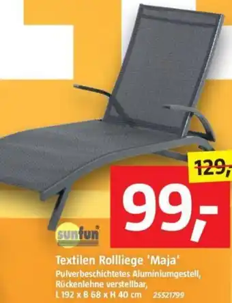 Bauhaus sunfun Textilen Rollliege 'Maja' Angebot