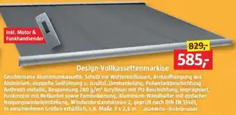 Bauhaus Design-Vollkassettenmarkise Angebot