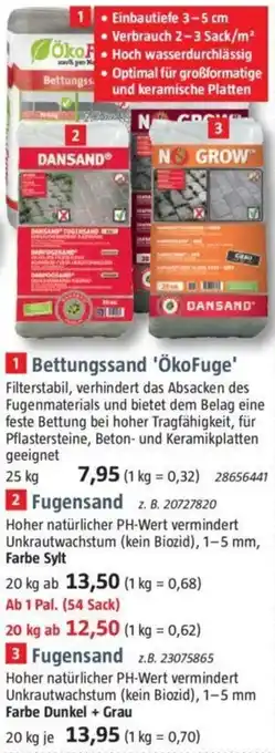 Bauhaus Bettungssand 'ÖkoFuge' 25 kg Angebot