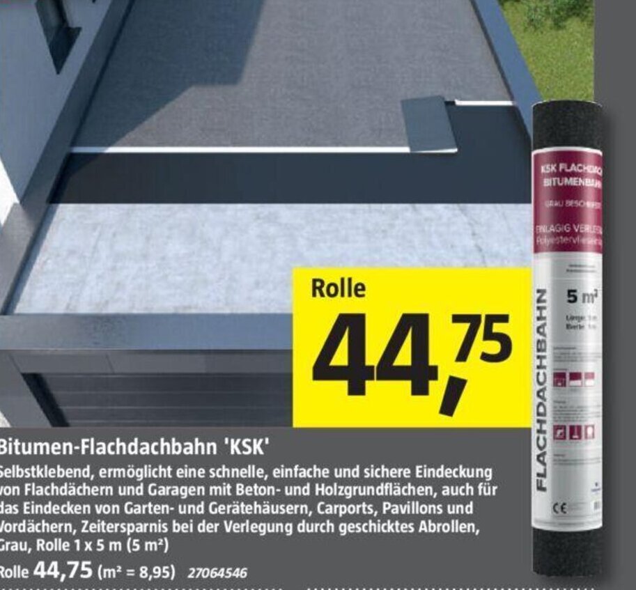 Bitumen-Flachdachbahn 'KSK' Angebot bei Bauhaus