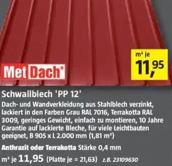 Bauhaus Met Dach Schwallblech 'PP 12' Angebot