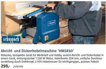 Bauhaus Scheppach Abricht- und Dickenhobelmaschine 'HMS850' Angebot