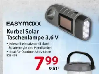 Selgros Easymaxx Kurbel Solar Taschenlampe 3,6 V Angebot