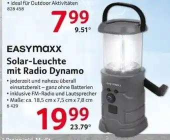 Selgros EASYMaxx Solar-Leuchte mit Radio Dynamo Angebot