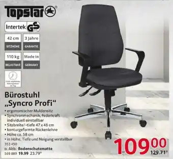Selgros Topstar Intertek GS Bürostuhl ,,Syncro Profi" Angebot