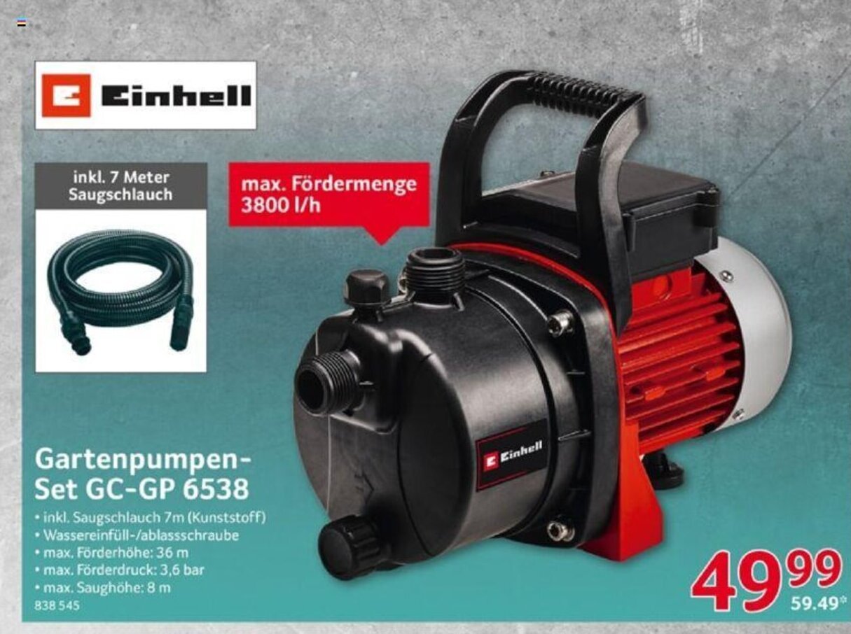 E Einhell Gartenpumpen Set GC GP 6538 Angebot Bei Selgros
