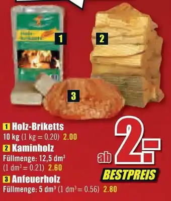 B1 Discount Baumarkt Holz Briketts, Kaminholz oder Anfeuerholz Angebot