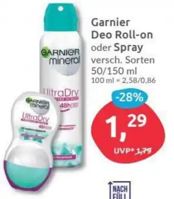 Budni Garnier Deo Roll on oder Spray 50/150ml Angebot