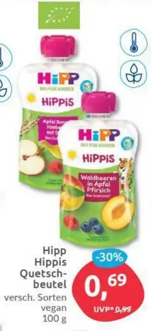 Budni Hipp Hippis Quetschbeutel 100g Angebot