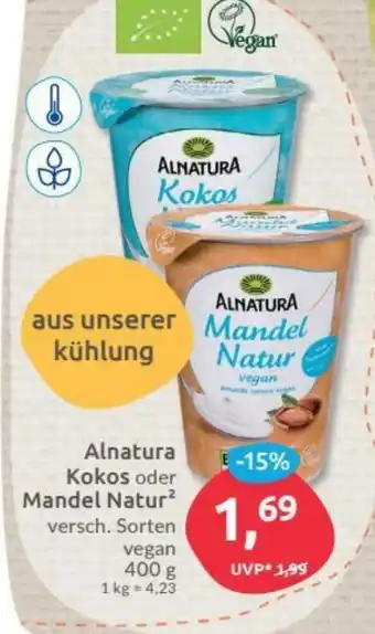 Budni Alnatura Kokos oder Mandel Natur 400g Angebot