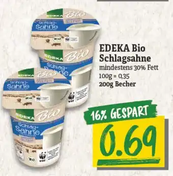 NP Discount Edeka Bio Schlagsahne 200g Becher Angebot