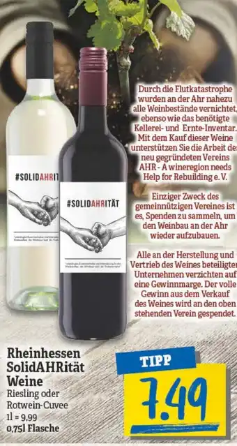 NP Discount Rheinhessen SolidAhrität Weine 0,75L Angebot