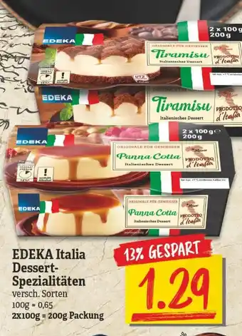 NP Discount Edeka Italia Dessert Spezialitäten 200g Angebot