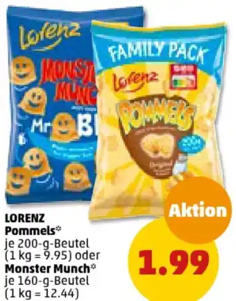 PENNY LORENZ Pommels 200-g-Beutel oder Monster Munch 160-g-Beutel Angebot