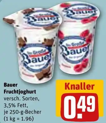 REWE Bauer Fruchtjoghurt 250-g-Becher Angebot