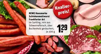 REWE REWE Hausmarke Schinkenmettwurst Frankfurter Art 100 g Angebot