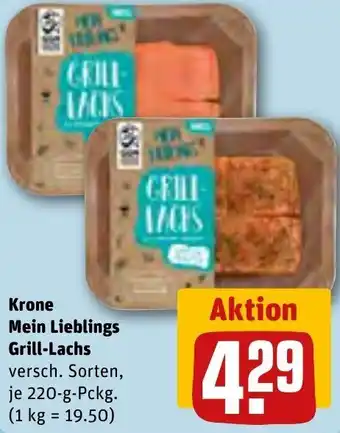 REWE Krone Mein Lieblings Grill-Lachs 220 g Pckg. Angebot