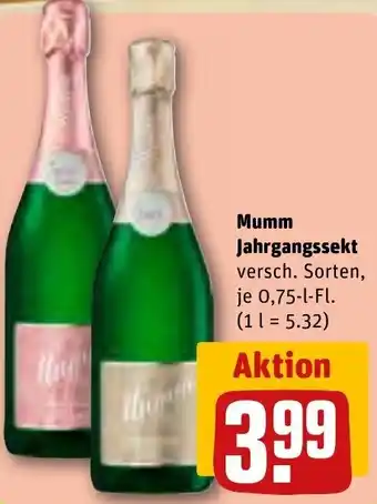 REWE Mumm Jahrgangssekt 0,75-l-Fl. Angebot