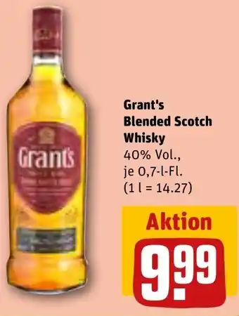 REWE Grant's Blended Scotch Whisky 0,7-L-FI. Angebot