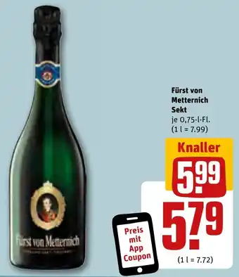 REWE Fürst von Metternich Sekt 0,75 L-Fl. Angebot