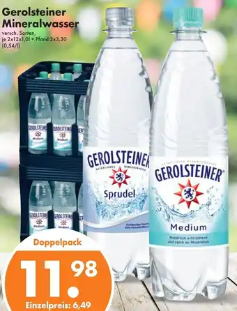 Trink und Spare Gerolsteiner Mineralwasser 2x12x1,0 L Angebot