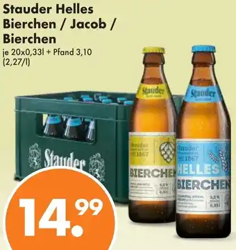 Trink und Spare Stauder Helles Bierchen / Jacob / Bierchen 20x0,33 L Angebot