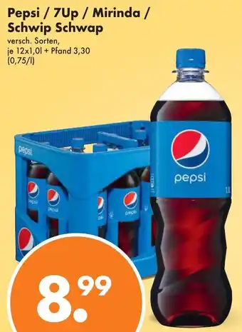 Trink und Spare Pepsi / 7Up / Mirinda / Schwip Schwap 12x1,0 L Angebot